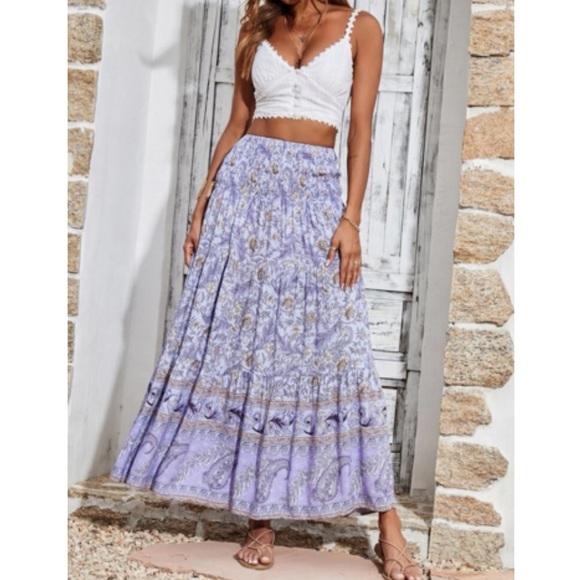 Boho floral print maxi skirt - Picture 12 of 13